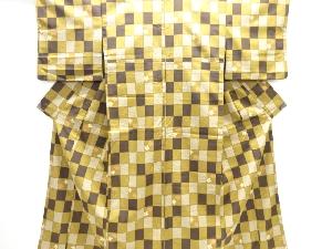 市松に桜模様小紋着物